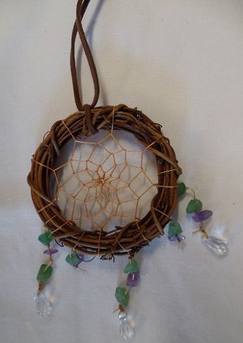 3.14" Dream Catcher with Faux Crystals