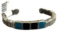 Turquoise/Black Pewter Cuff Bracelet