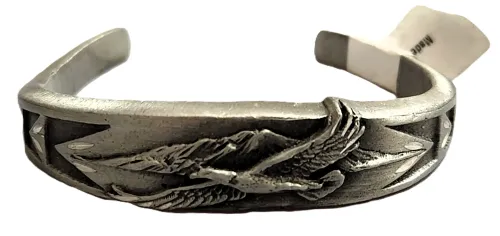 Flying Eagle Pewter Cuff Bracelet