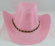Youth Woven Cowboy Hat Pink