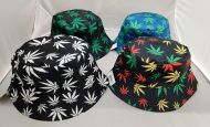 Bucket Hat-Marijuana (Black) 4 Assorted