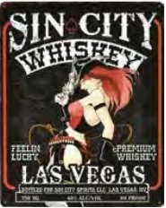 12x15 Metal Sign "Sin City Whiskey"