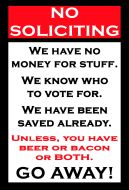8x12 Metal Sign: No Soliciting