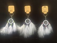 1.5" White Dream Catcher Keychain