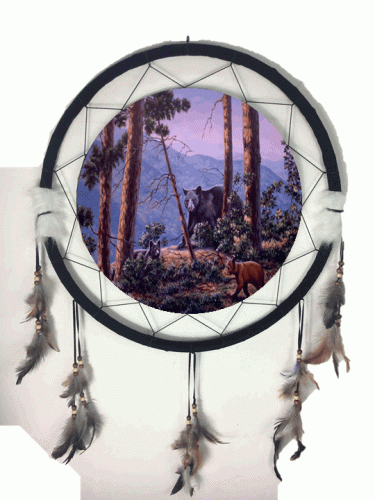 24" Dream Catcher Mandala Single Bear B