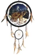 13" Mandala Wolf w/5" Dream Catcher (6 Assorted)