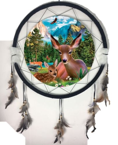 24" Mandala Dream Catcher Solid Deer