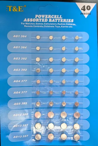 40 Piece Button Battery Set