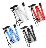 Adjustable Folding Walking Stick-Solid Colors