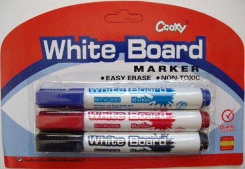 3 pc Erasable Marker Set (assorted)