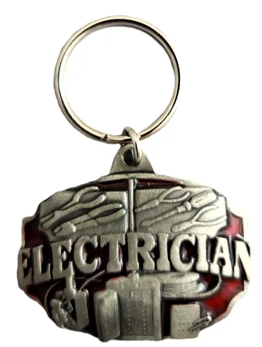 Electrician Pewter Keychain