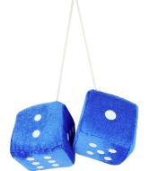 2.75" Blue Fuzzy Dice