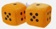 3" Orange Fuzzy Dice 