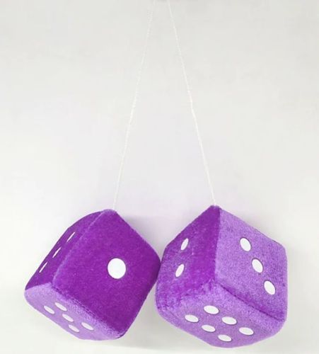 2.75" Purple Fuzzy Dice