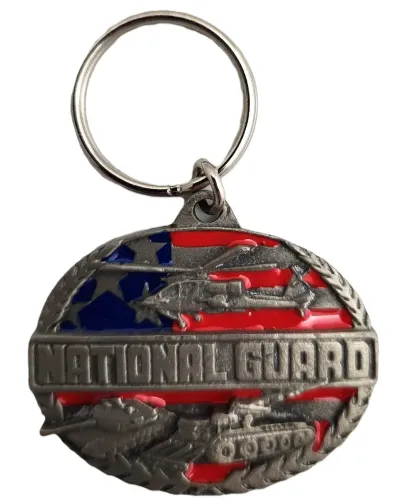 National Guard Pewter Keychain