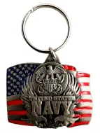 Navy Pewter Keychain