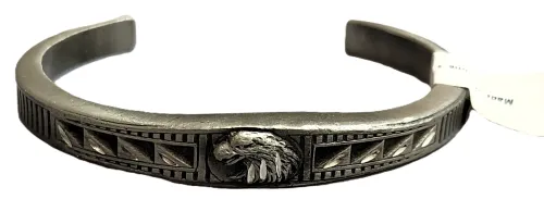 Eagle Head Pewter Cuff Bracelet