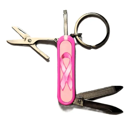 Multi Function Knife Keychain: Pink-Dz