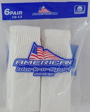 6 Pack Crew Socks