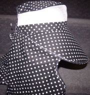 Polka Dot Lady Hat with Neck Shield
