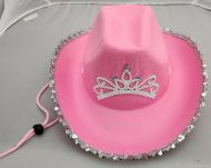 Adult Sequin Cowgirl Hat (Pink)