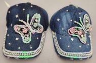 Youth Bling Butterfly Baseball Cap