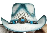 Youth Blue Spray Painted Cowboy Hat