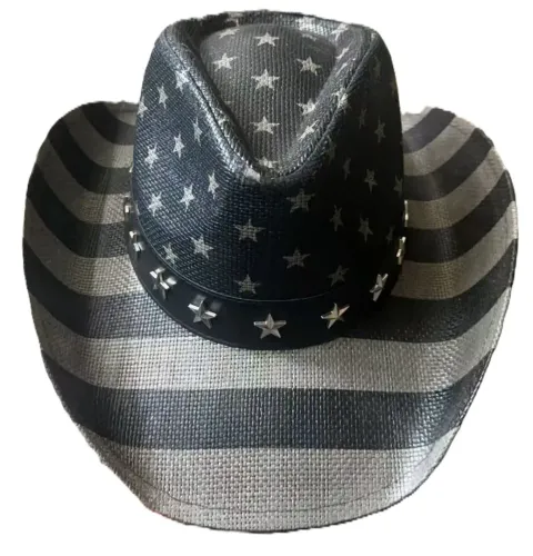 Adult Black USA Cowboy Hat