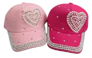 Youth-Heart (Beads/Rhinestone) Baseball Cap