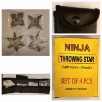 4 Piece Throwing Stars with Pouch