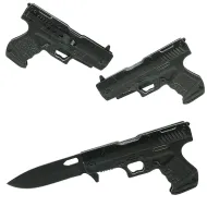 Spring Assist Gun Knife-Black