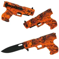Spring Assist Gun Knife-Orange Camo