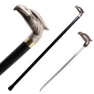 37" Walking Cane with Knife (Eagle Head)