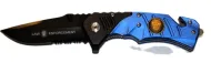 Blue Police Spring Assist Knife