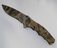Brown Camo Spring Assist Knife