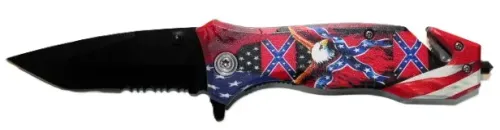 Eagle & Rebel Flag Spring Assist Knife