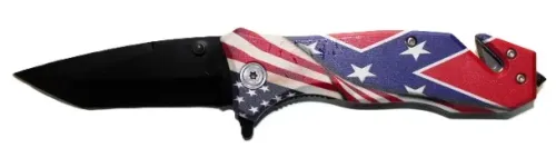 USA/Rebel Flag Spring Assist Knife