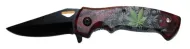 Marijuana Leaf Spring Assist Knife