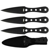 8" 3 Pcs Throwing Knife Set Black w/ Sheath
