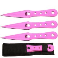 8" 3 Pcs Throwing Knife Set Pink with Sheath