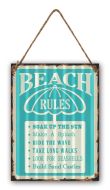 12 x 16 Wavy Metal Sign "Beach Rules"