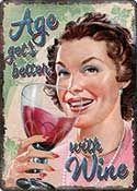 12 x 17 Metal Sign "Age Wine"