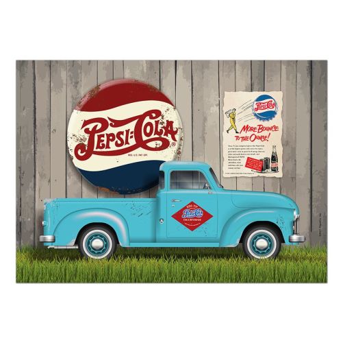 12x17 Rolled Edge Metal Sign-Pepsi Truck