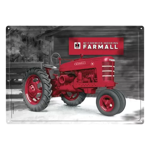 12x17 Rolled Edge Metal Sign-Farmall (Gray)