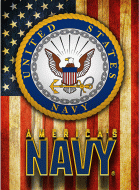 12x17 Metal Sign "Navy with Flag Background"