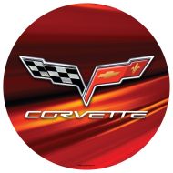 15" Dome Sign: Corvette Red