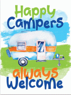 12x17 Rolled Edge Metal Sign "Happy Campers"
