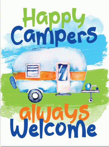 12x17 Rolled Edge Metal Sign "Happy Campers"