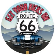 15" Dome Sign "Route 66: Get Your Kicks"