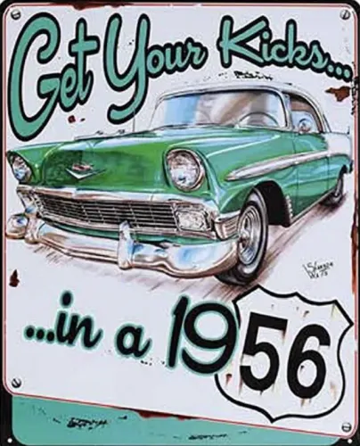 12x15 Metal Sign Get Kick 1956